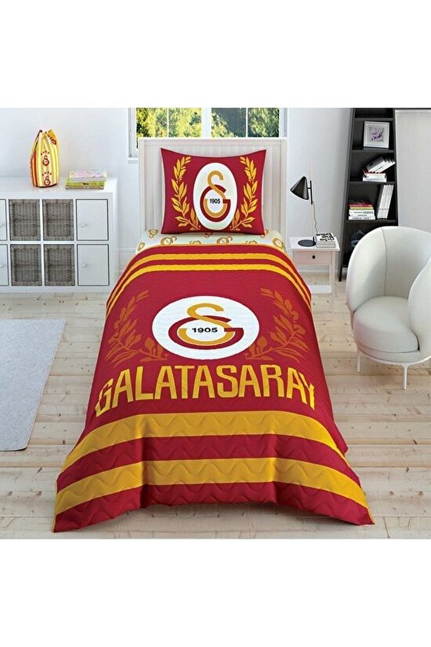 Galatasaray Sarı Tek Kişilik Kapitoneli Dört Mevsim Nevresim Takımı - 1