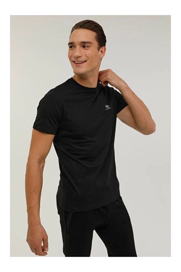 Ct102 Black Crew Neck Men's T-shirt
