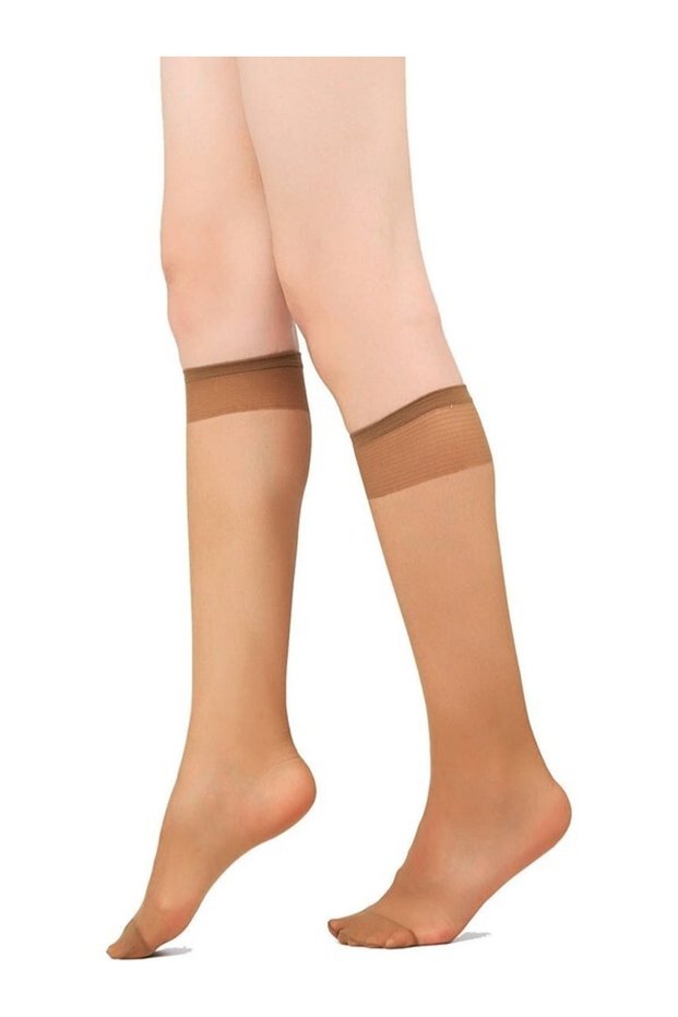 Müjde Mat Ince 20 Den Knee Socks, Women's Knee Socks, Black Socks, Skin Colored Socks, Thin Socks
