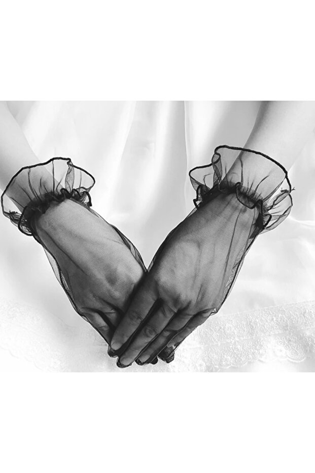 Bella Evening Dress Gloves Short Black