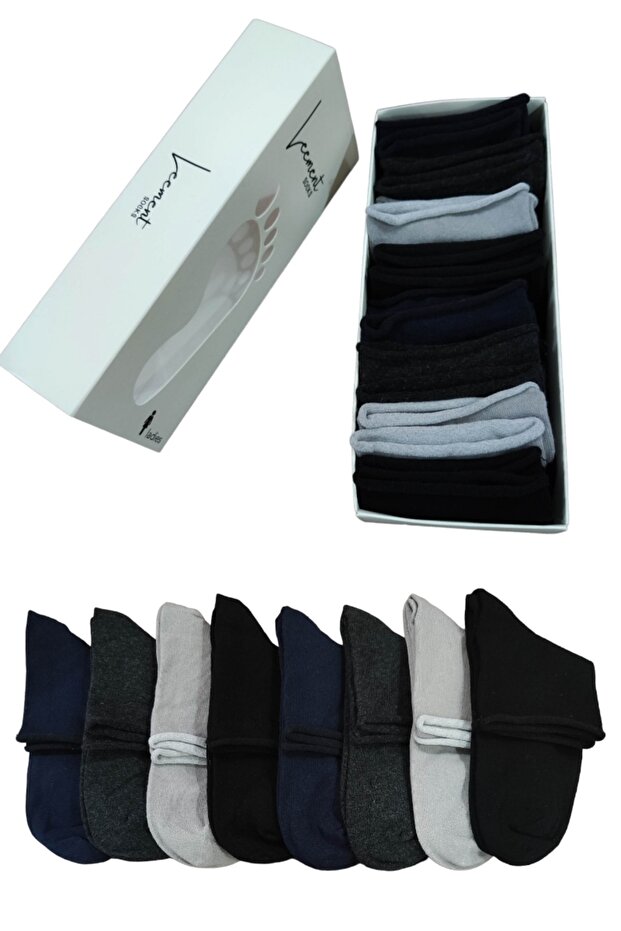 8 Pairs of Short Socks, Non-Rubber, Cotton, Seamless, Premium Series