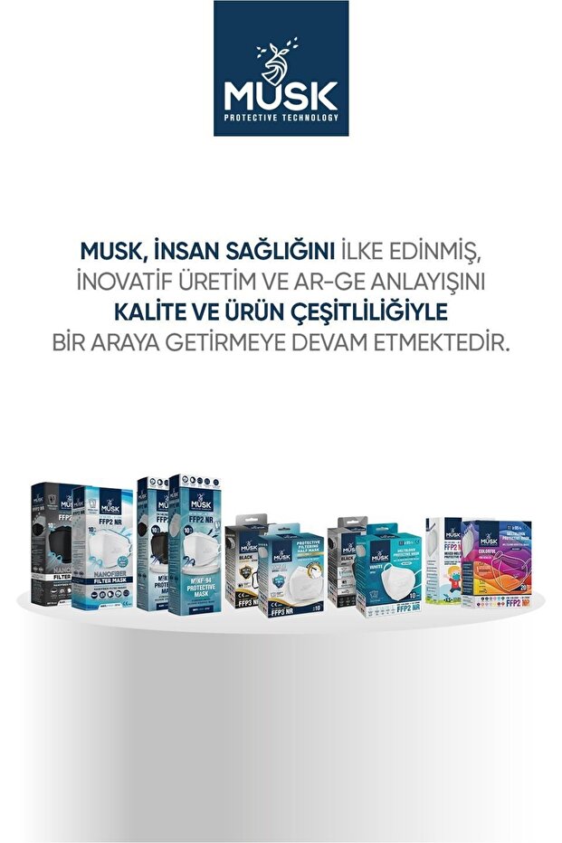 KF94 Kore Tipi FFP2 Maske Beyaz Renk 10 Adet - 7