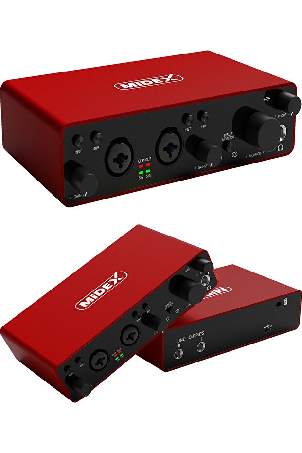 Glx-800rd Top Segment Usb Studio Sound Card 2 Input 2 Output 24bit/192khz - 3