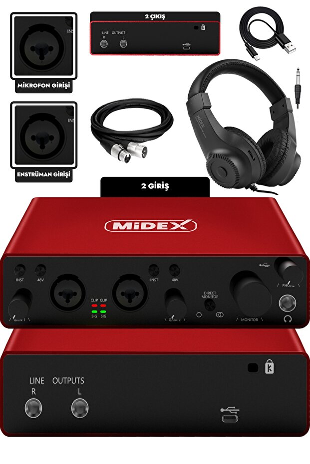 Glx-800rd-h Usb Studio Sound Card 2 Input 2 Output 24bit/192khz (Headphone Cable Included) - 2