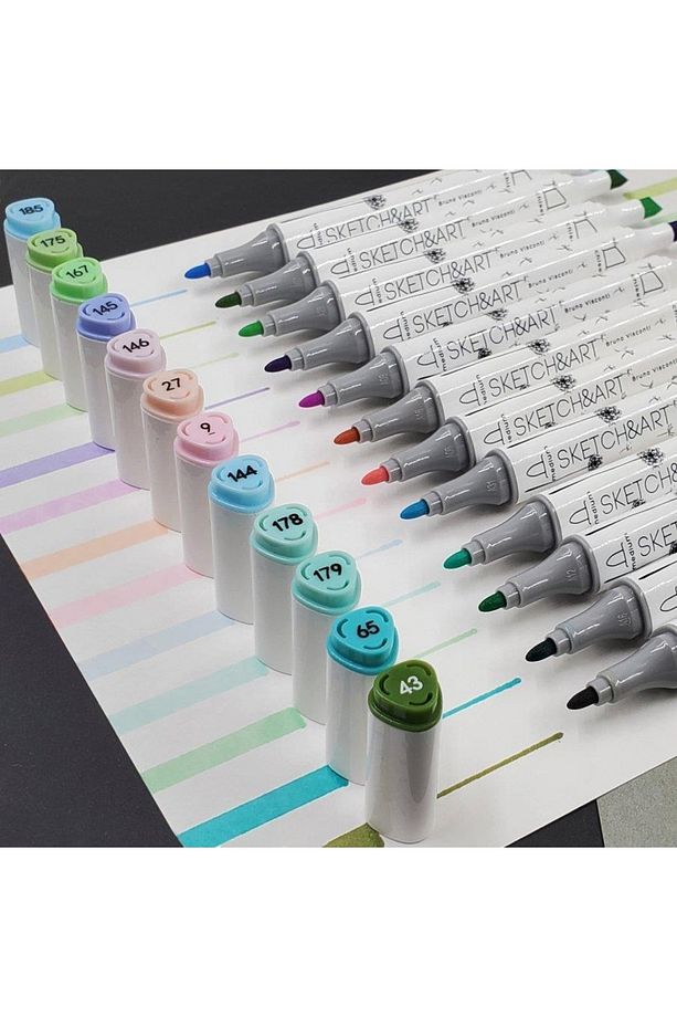 Sketch & Art Çift Taraflı Marker Kalem 12 Renk-bahar - 5