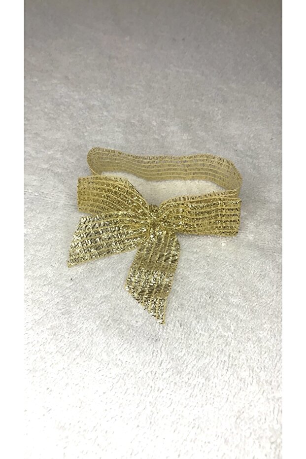 Gold Sparkling Decorative Bow 3pcs - 1