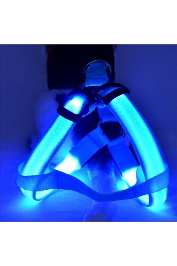 Led Işıklı Kedi Köpek Göğüs Tasması Küçük Irk Harness Air Mash Evcil Hayvan Ayarlanabilir Tasma - 4