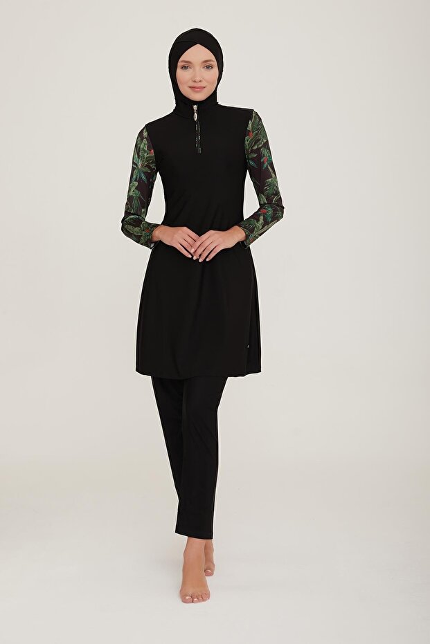 Women's Long Sleeve Harry Black Hijab Swimsuit 4c4t2n5