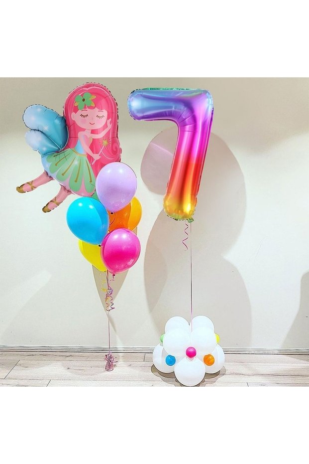 Mini Party Store Birthday Fairy Girl Colorful Balloon Set