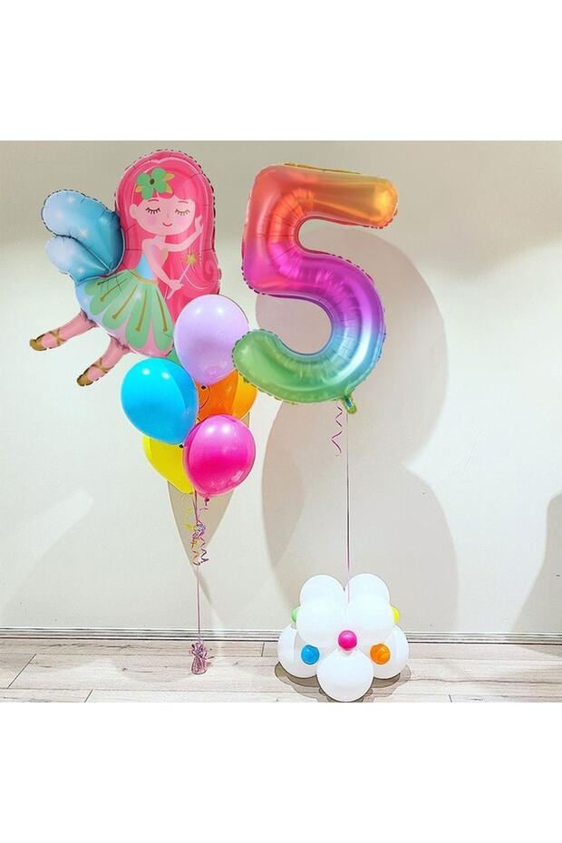 Mini Party Store Birthday Fairy Girl Colorful Balloon Set