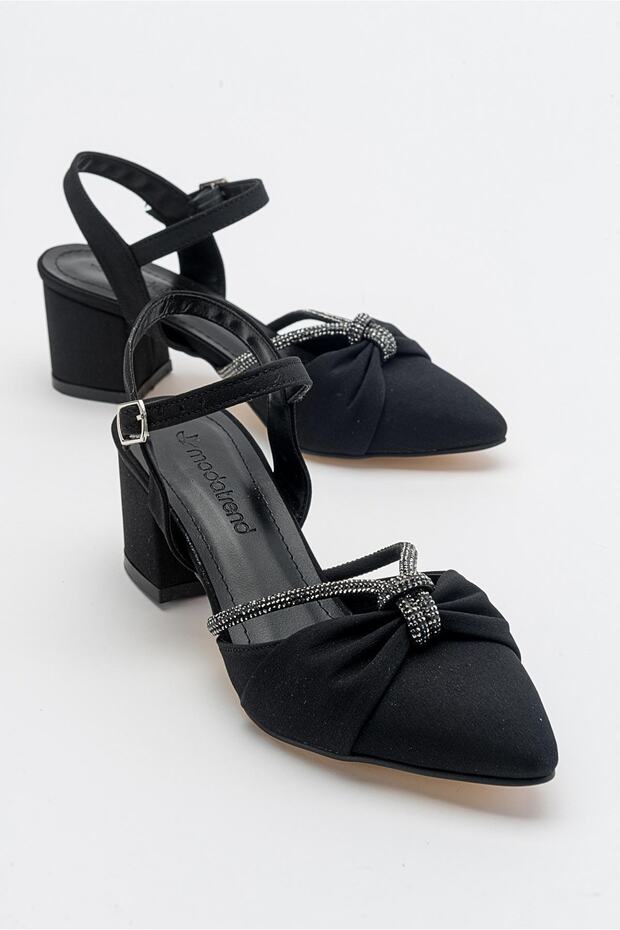Knot Stone Women's Heeled Sandals Black Zra