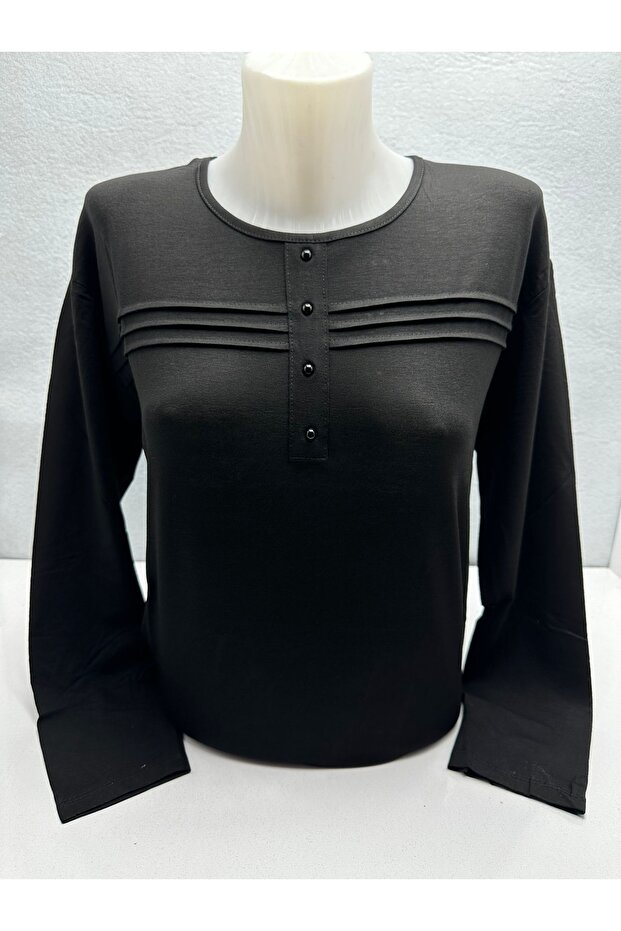 Self Patterned Stoned Lycra Summer Mother's Day Women's Mother's Combed Cotton Blouse