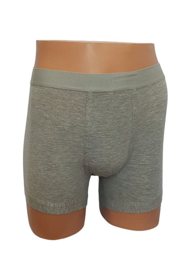 703 Erkek Gri Düz Kısa Paça Stretch Boxer 3 Adet - 1