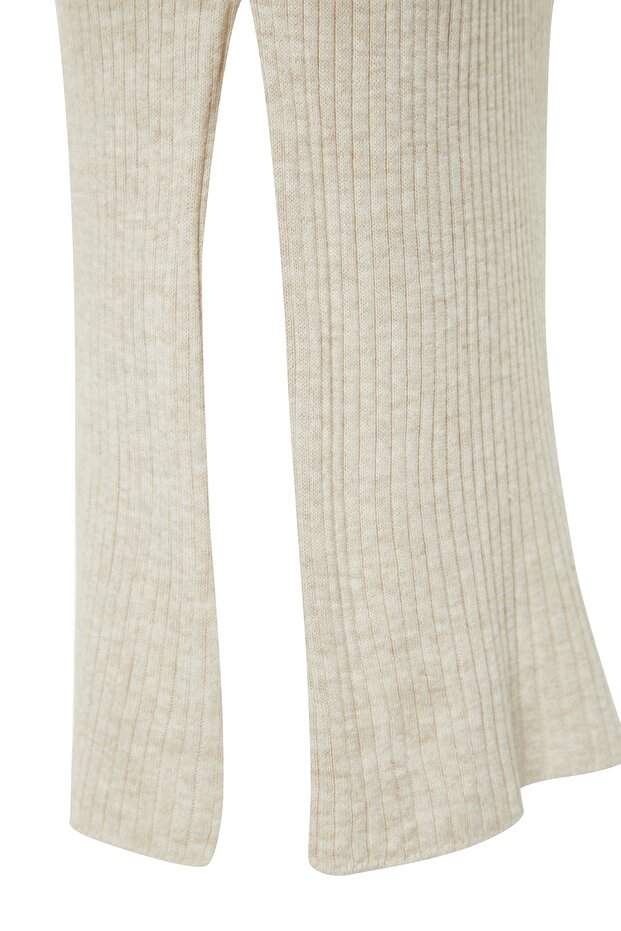 Beżowy dzianinowy krótki top i ołówkowa spódnica - Twoaw23Au00170 - 7