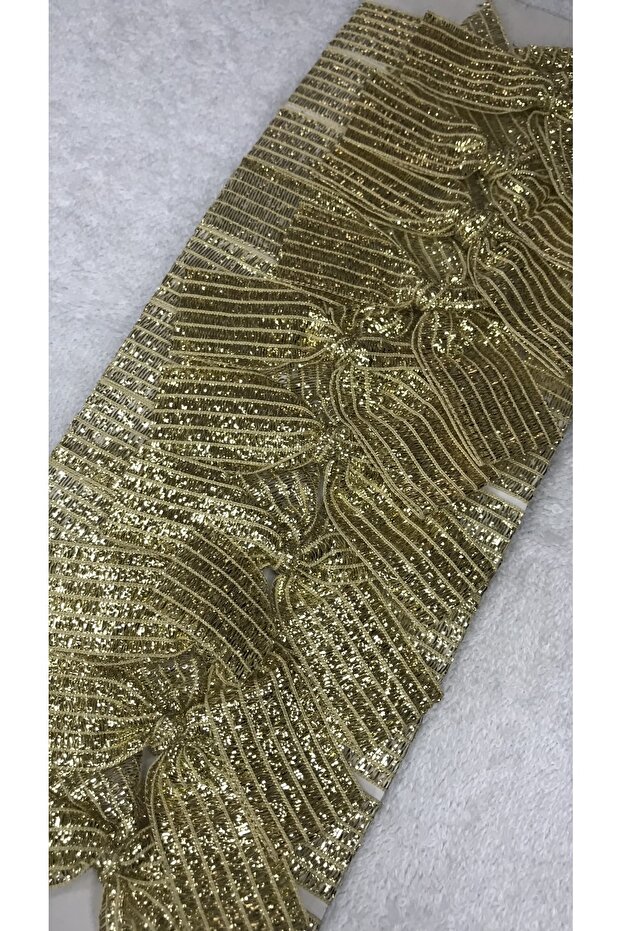 Gold Sparkling Decorative Bow 3pcs - 4