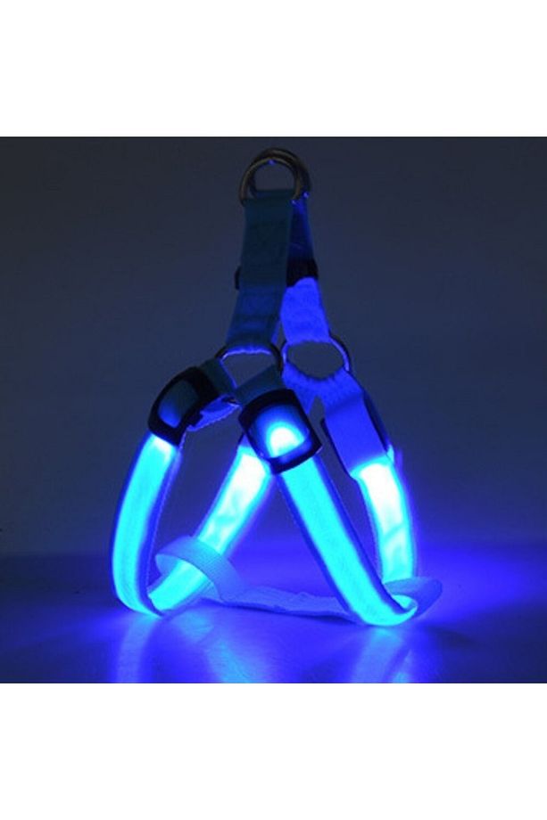 Led Işıklı Kedi Köpek Göğüs Tasması Küçük Irk Harness Air Mash Evcil Hayvan Ayarlanabilir Tasma - 8