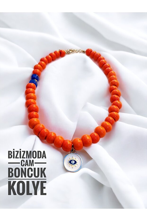 Glass Basement Bead Evil Eye Necklace Beaded Pendant Serenay Necklace