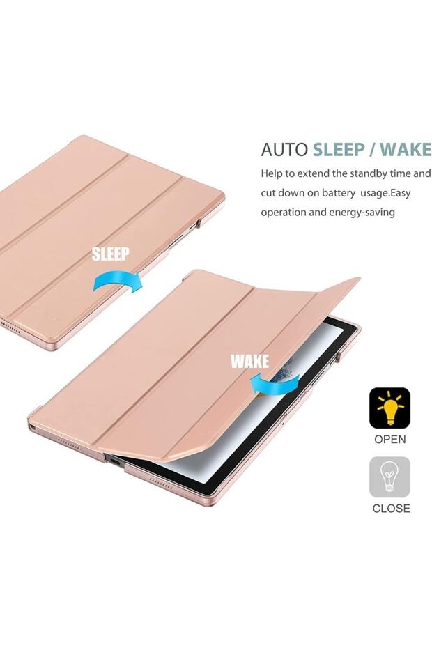 Samsung Galaxy Tab A7 Lite T220 T225 T227 Kılıf New Pu Deri Smart Standlı Case - 5