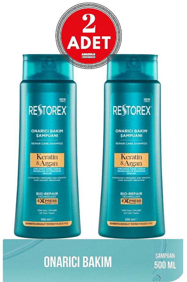 Keratin & Argan Şampuan 500 Ml 2 Adet - 1