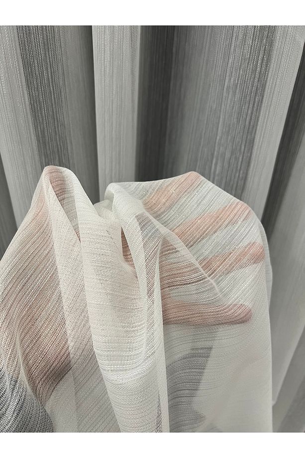 Lüx Simli Bambu Dökümlü Tül Perde 1e3 Sık Pile - 1