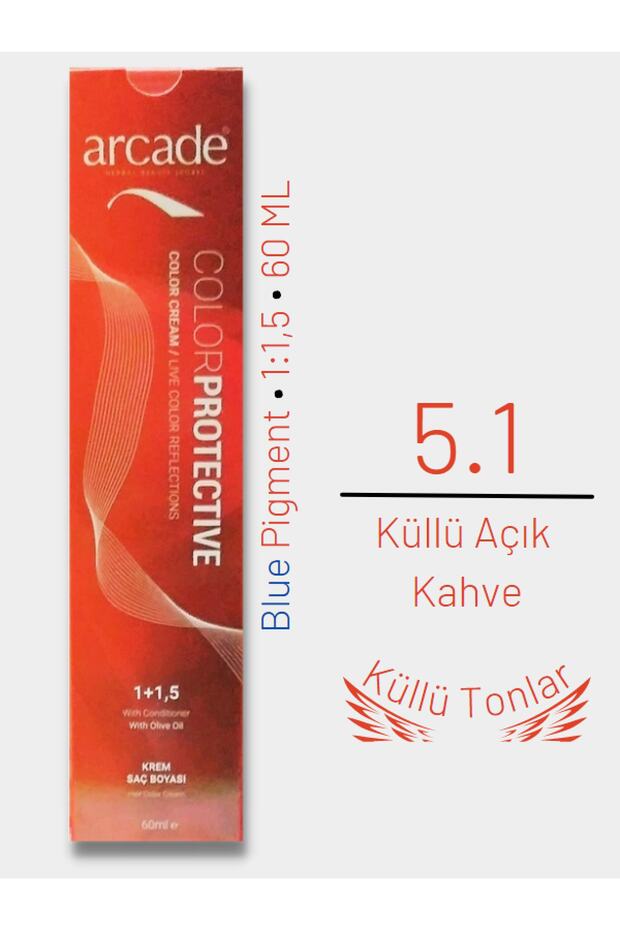 Saç Boyası 5.1 - Küllü Açık Kahve 60ml - 1