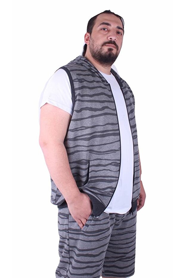 سترة للجنسين مقاس كبير 23600 رمادي