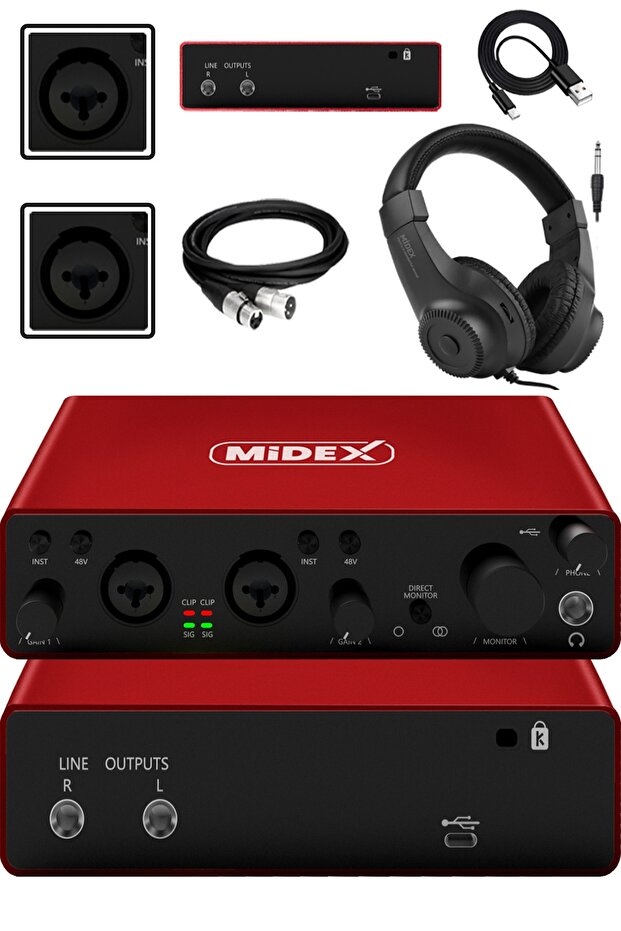Glx-800rd-h Usb Studio Sound Card 2 Input 2 Output 24bit/192khz (Headphone Cable Included) - 1