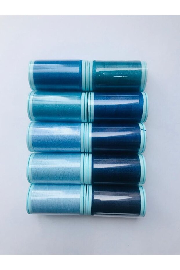 10-Piece Sewing Thread Set Blue Tones - 2