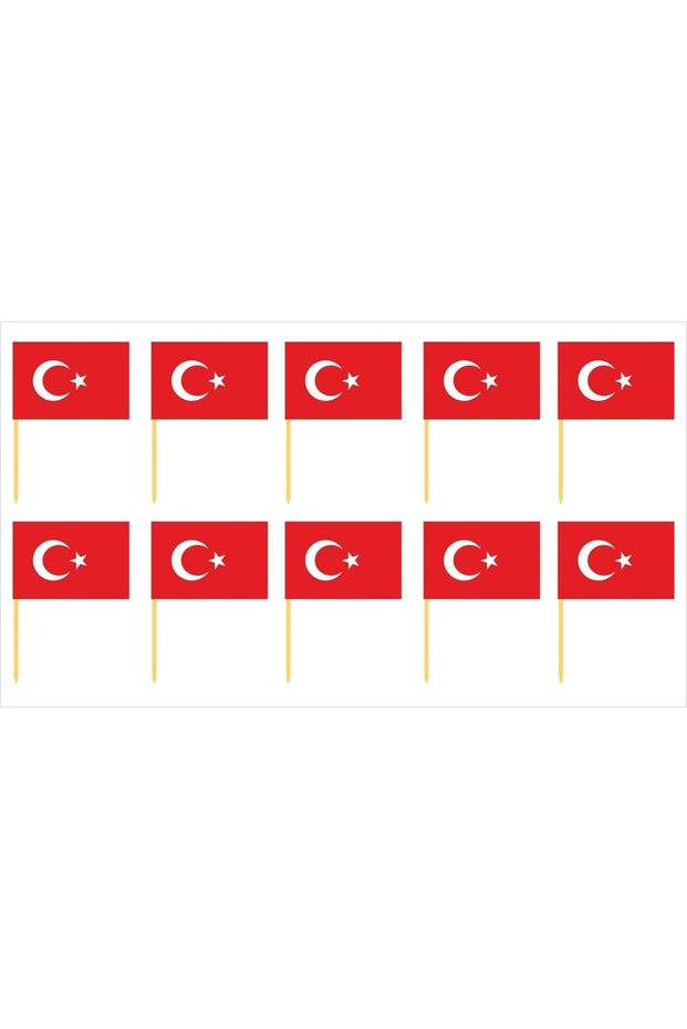10 Pieces Turkey Flag with Toothpick Cupcake Cake Decoration Decoration Thick Paper