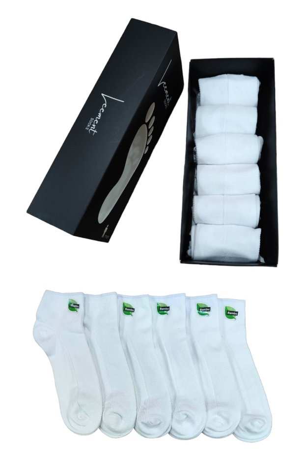 Men's Bamboo Seamless 6 Pairs Short Booties Socks Top Lacoste Knit Quality