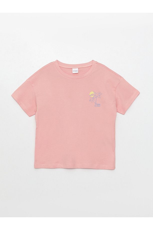 Bisiklet Yaka Baskılı Kısa Kollu Kız Çocuk Şortlu Pijama Takımı - 2