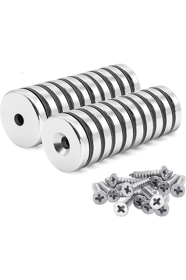 Havşa Delikli Neodyum Mıknatıs Magnet 25x5 D10/d5 Mm - Vida Atılabilir - 1 Adet - 2