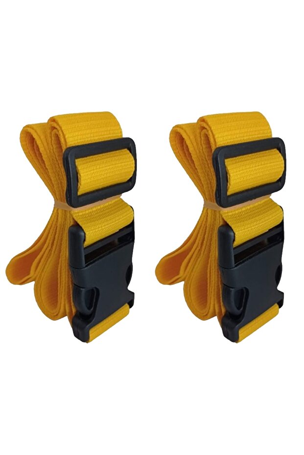 Yellow Color Suitcase Bag Safety Belt 2 Pieces Width 4cm