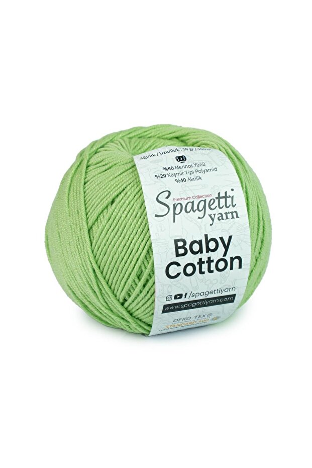Baby Cotton Pistachio Green Hand Knitting Yarn