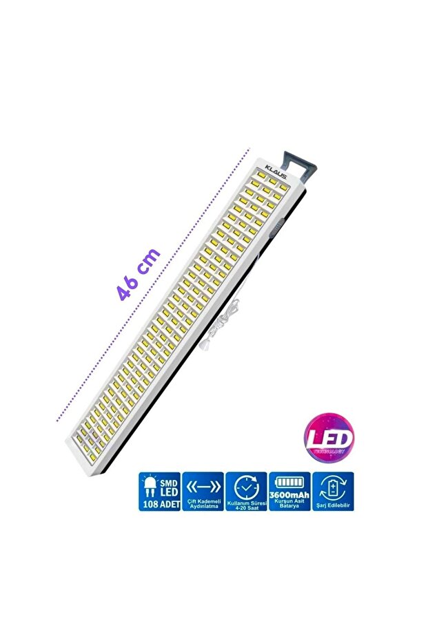 Şarj Edilebilir Led Işıldak, 108 Led 2500 Lümen - 1