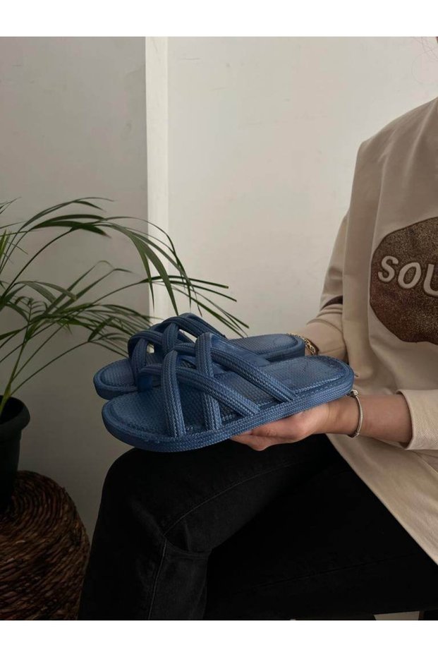 Knitted Straw Look Non-Slip Sole Soft Flexible Slippers Beach Sea Pool Daily Slippers