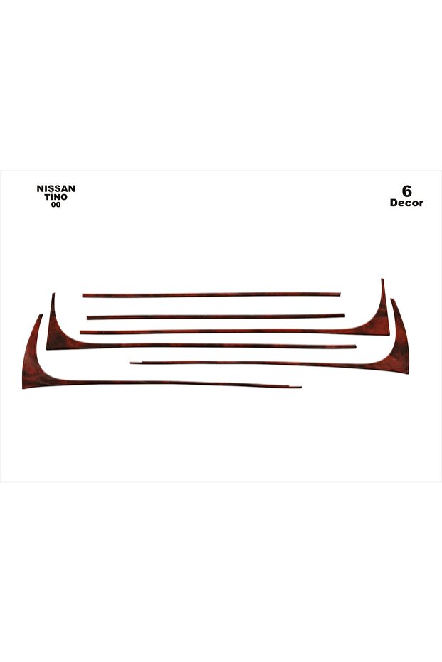 Meriç ® Nissan Tino Front Glove Box Trim Gloss Black 6 Pieces 2000-2008