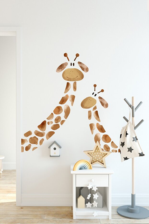 Mother Baby Giraffe Children's Room Wall Sticker Set - Sim706