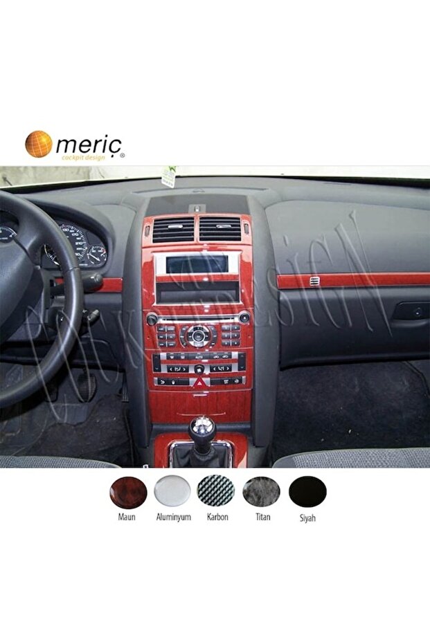 Meriç ® Peugeot 407 Front Glove Box Trim Mahogany 11 Pieces 2005-2010