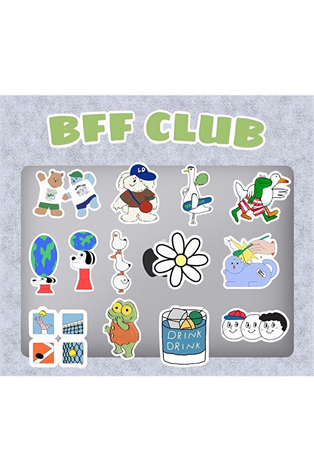 حزمة ملصقات حافظة هاتف الكمبيوتر المحمول Bff