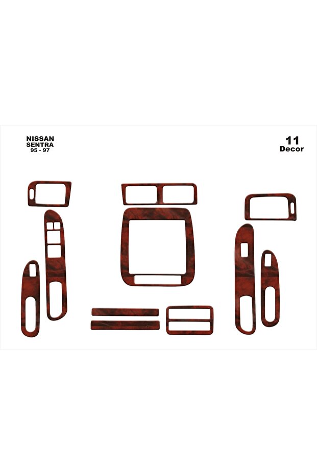 Meriç ® Nissan Sentra Front Glove Box Trim Gloss Black 10 Piece 1995-1997