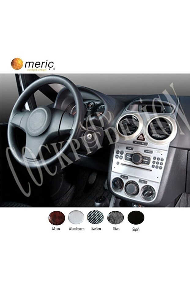 Meric® Opel Corsa D Front Torpedo Trim Aluminum 13 Parts 2007-2019