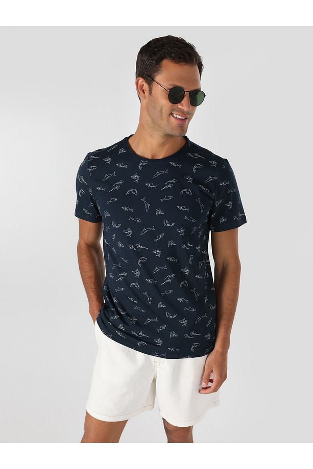 Lacivert Erkek Tshirt K.kol - 1