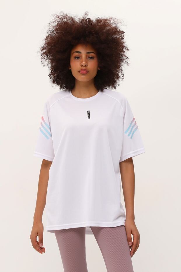 GENIUS STORE Store Kadın Spor Tişört Baskılı Fitness, Antrenman Fit