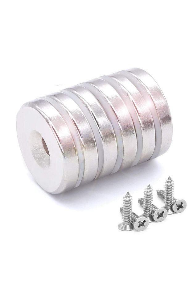 Havşa Delikli Neodyum Mıknatıs Magnet 25x5 D10/d5 Mm - Vida Atılabilir - 1 Adet - 3
