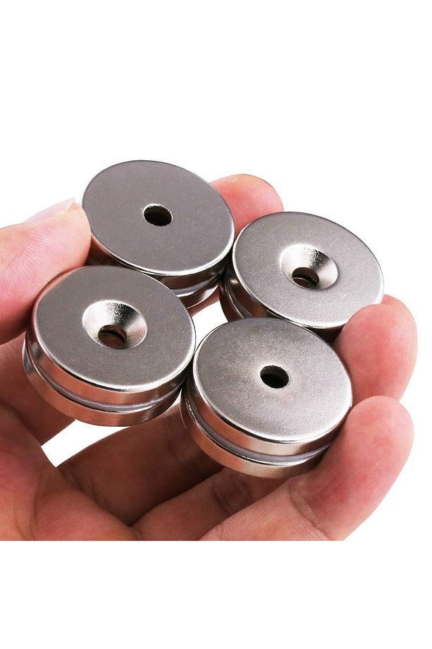 Havşa Delikli Neodyum Mıknatıs Magnet 25x5 D10/d5 Mm - Vida Atılabilir - 1 Adet - 7