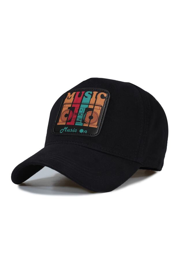 Music Model Hat - Replaceable Leather Patch - Cotton - Unisex - Black - 1