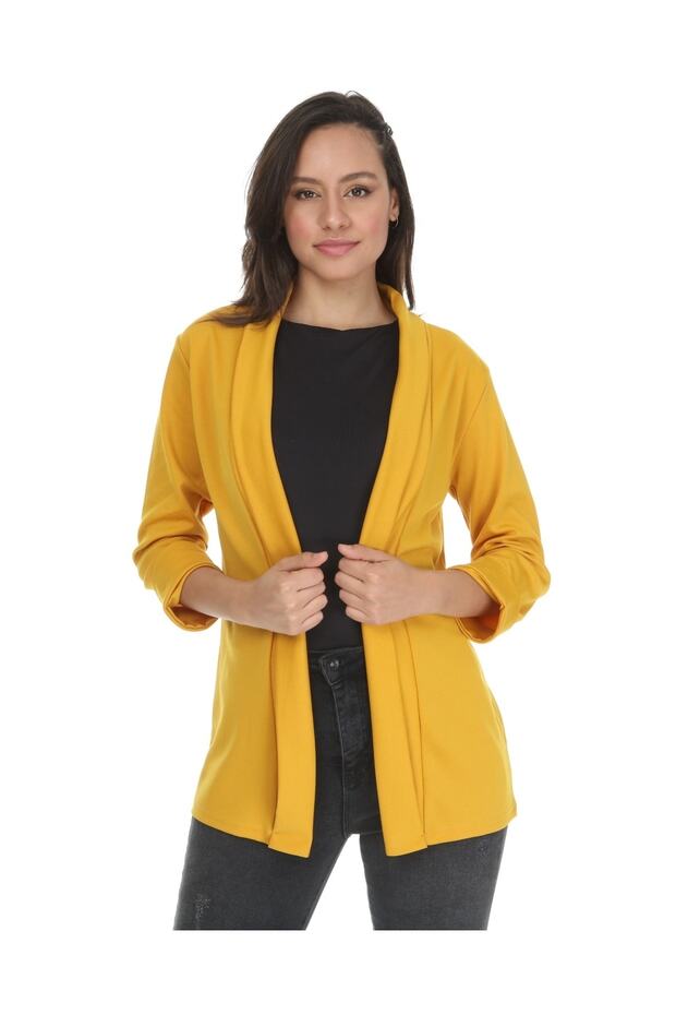 Kadın Hardal Krep Ceket - 2
