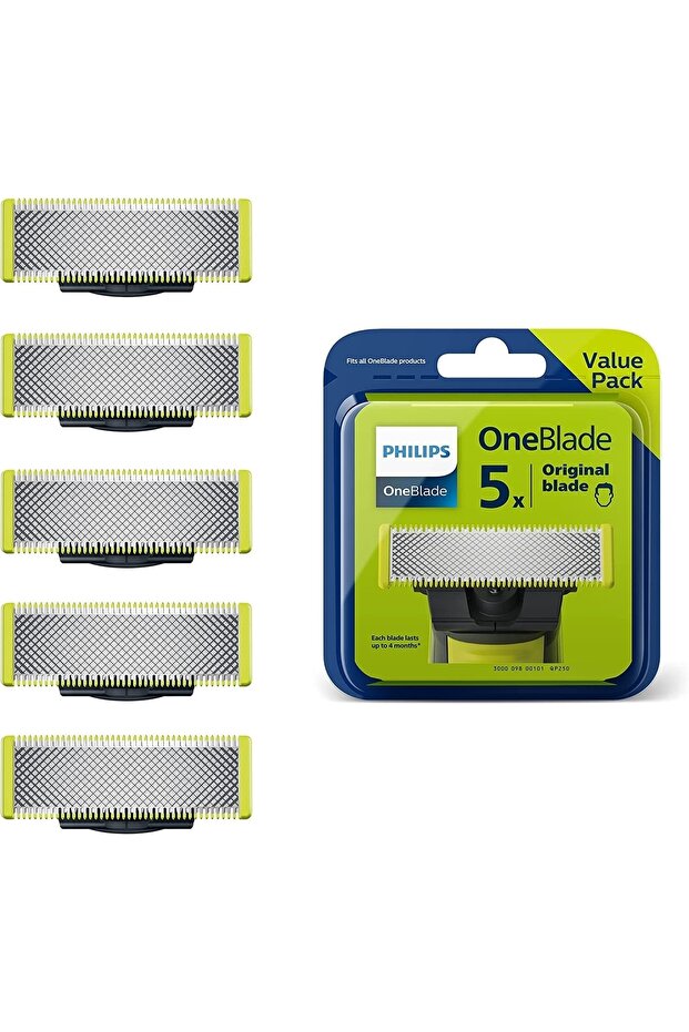 Oneblade X5 Stainless Steel Replacement Blades Compatible with All Oneblade Electric Razors