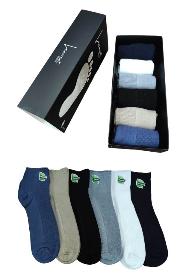 Men's Bamboo Seamless 6 Pairs Short Booties Socks Top Lacoste Knit Quality